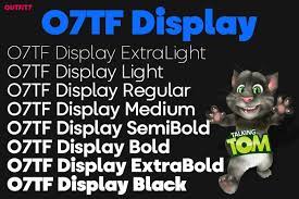 O7TF Display Font preview
